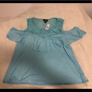Lace cold shoulder cute top